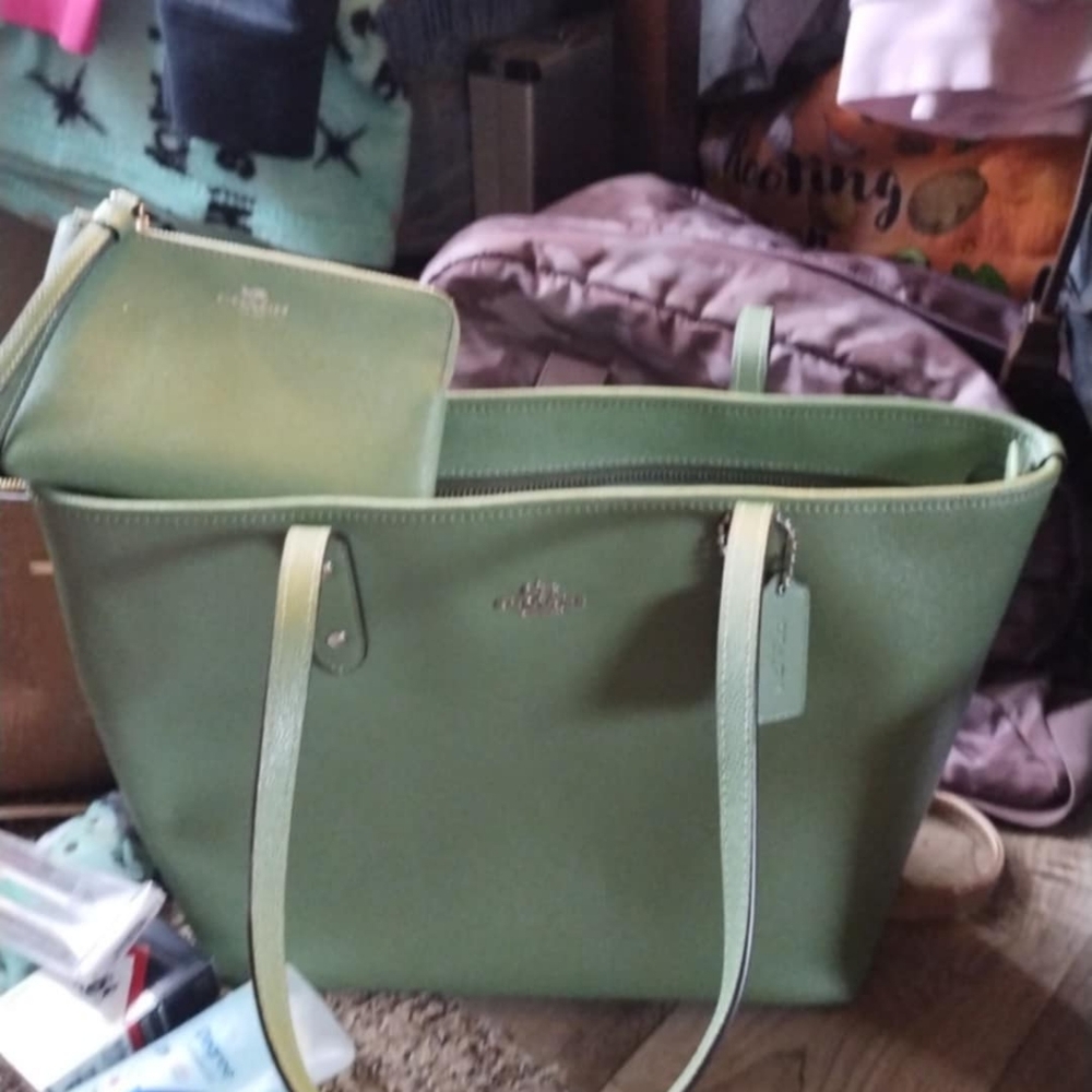 Coach purse with mini matching wallet .